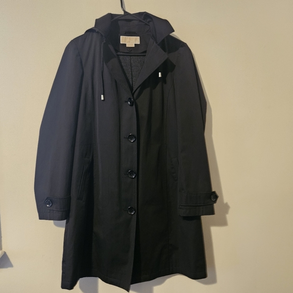 Michael Kors Black Dress Trench Coat Small - Picture 1 of 3